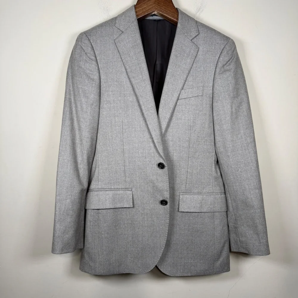 J. Crew Ludlow Vitale Barberis Canonico Flannel Slim 100% Wool Blazer 36R